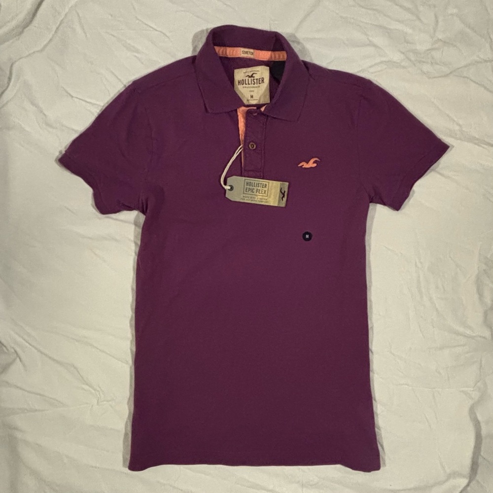 Hollister Vintage Men's Purple Polo Shirt